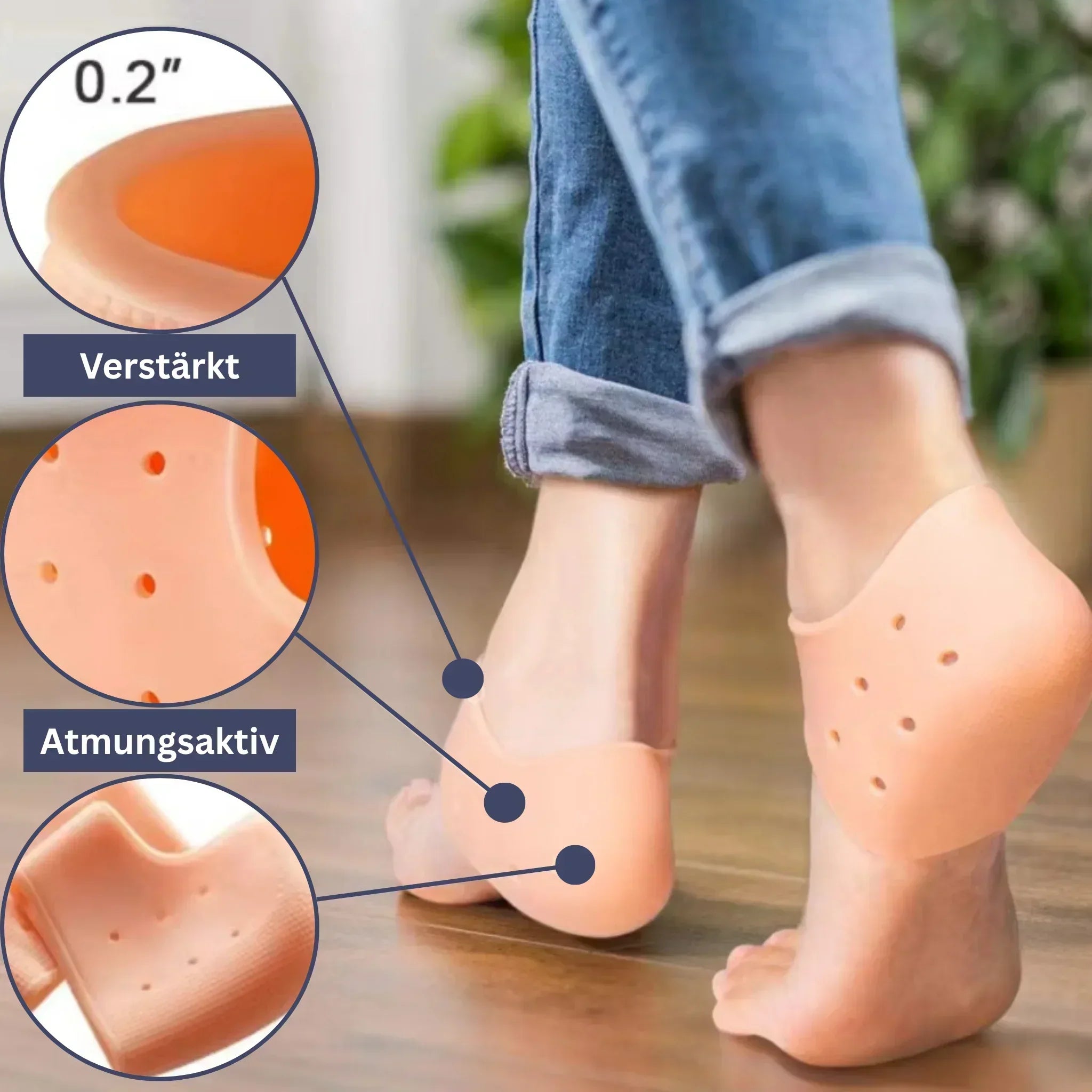 SilkProtect Reusable Silicone Heel Socks