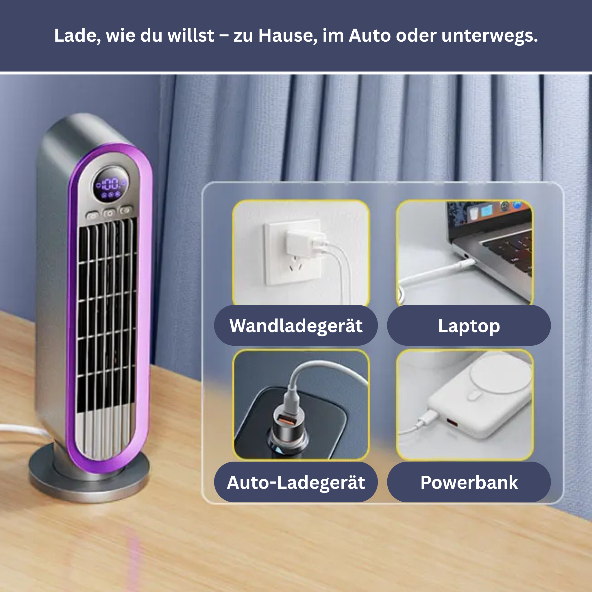 Bladeless Table Fan for Office & Home