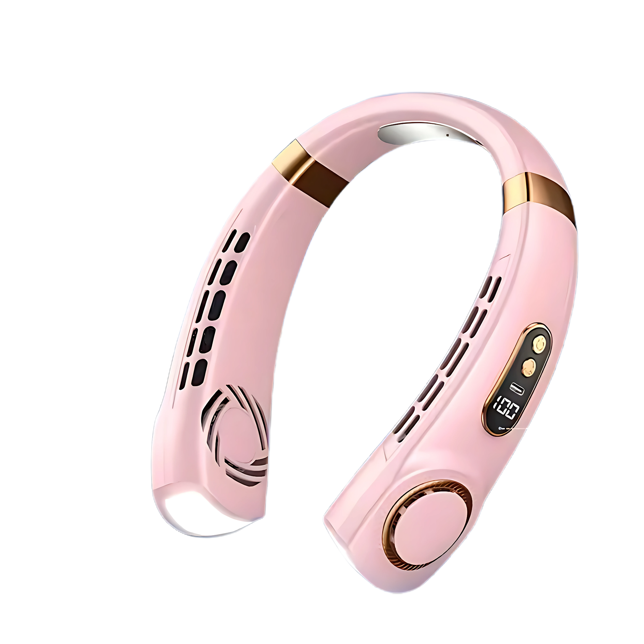 Portable neck fan with LED cooling plates