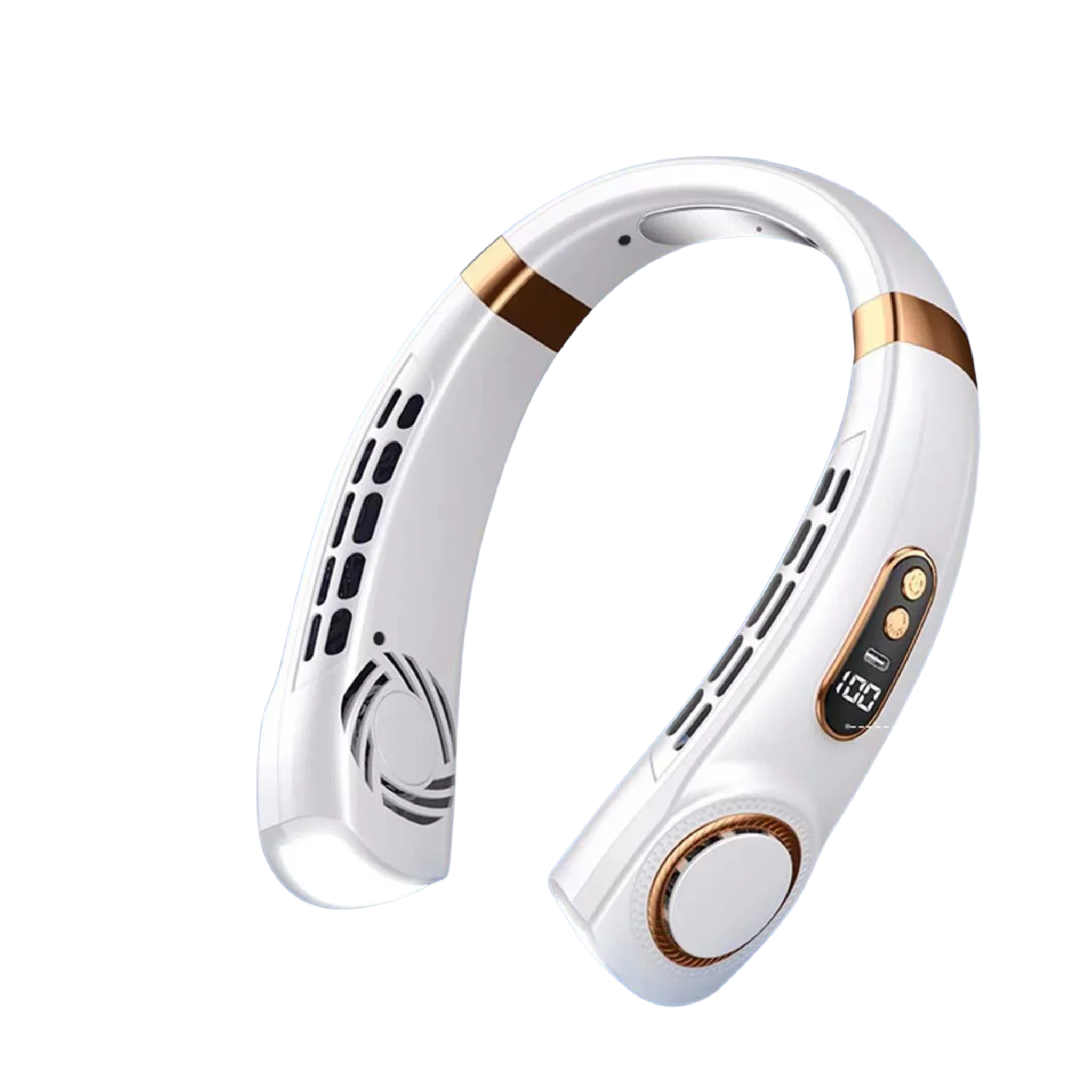 Portable neck fan with LED cooling plates